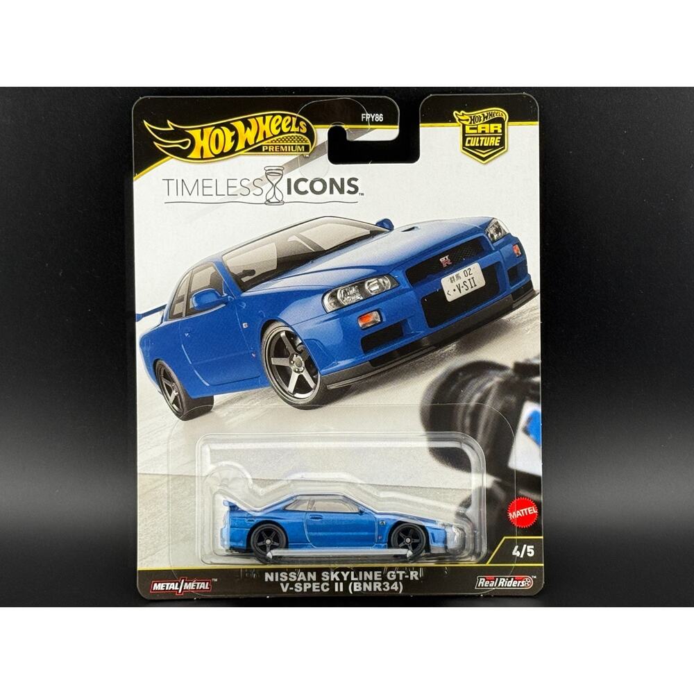 Hot Wheels Nissan GT-R R34 V-Spec II BNR34 Timeless Icons JDM